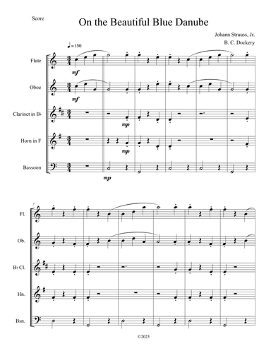 The Blue Danube (Woodwind Quintet) (arr. B. C. Dockery)