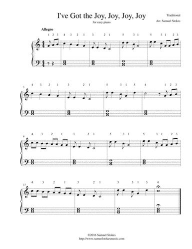 I've Got the Joy, Joy, Joy, Joy (Down in My Heart) - for easy piano (arr. Samuel Stokes)