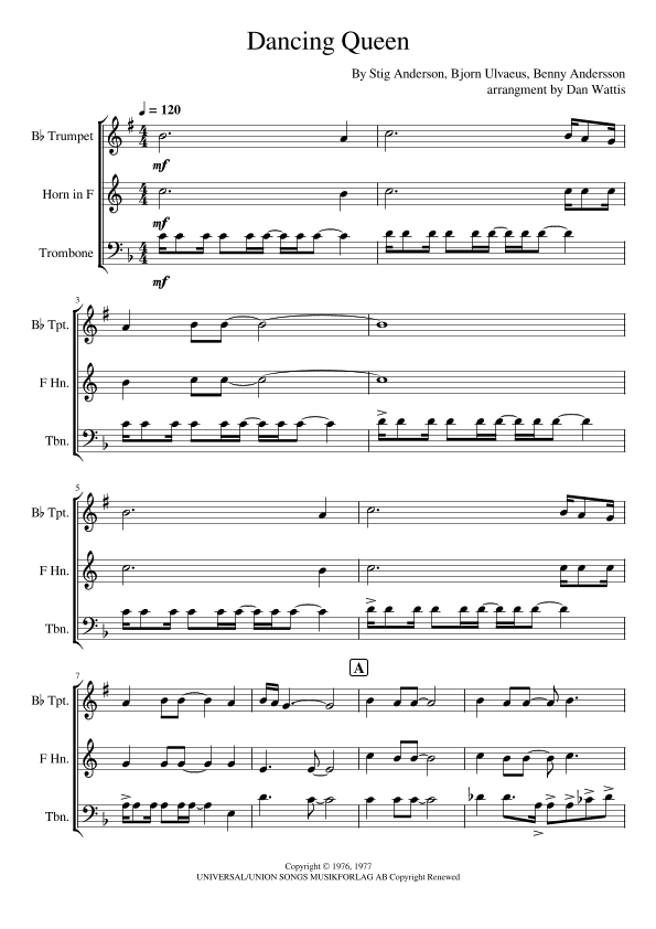 Dancing Queen (arr. Dan Wattis)