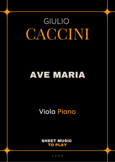 Caccini - Ave Maria - Viola and Piano (Full Score and Parts) (arr. César Madeira)