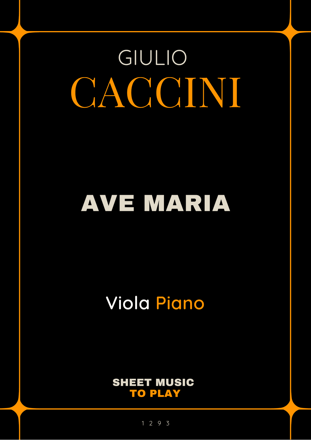 Caccini - Ave Maria - Viola and Piano (Full Score and Parts) (arr. César Madeira)