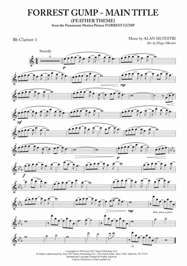 Forrest Gump - Main Title (Feather Theme)  from the Paramount Motion Picture FORREST GUMP (arr. Diego Marani)