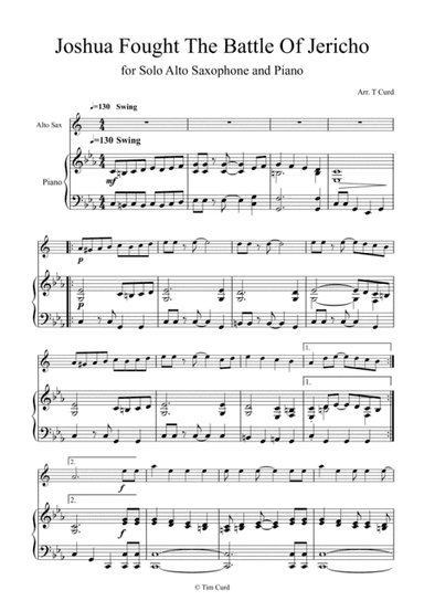 Joshua Fought the Battle of Jericho for Solo Alto Saxophone and Piano (arr. Tim Curd)