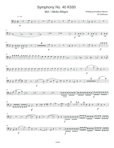 Mozart Symphony No. 40 in G minor, Movement 1 Euphonium only (arr. Jill DeWeese)
