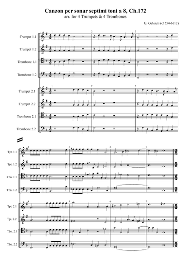 G. Gabrieli - Canzon per sonar septimi toni a 8, Ch.172 (for 4 Trumpets & 4 Trombones) (arr. M. Kutsenko)