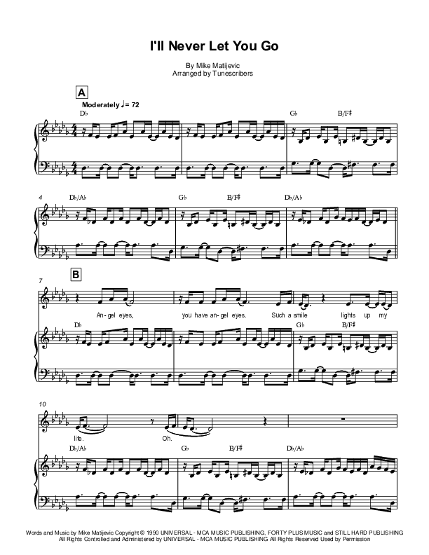 I'll Never Let You Go (arr. Tunescribers)