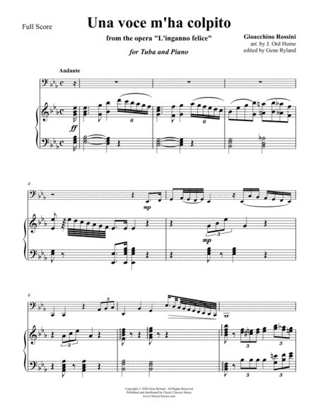 Una voce m’ha colpito - Opera aria for Tuba solo and Piano (arr. Warren Ryland)
