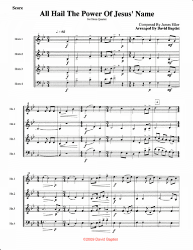 All Hail The Power of Jesus' Name (arr. David Baptist)