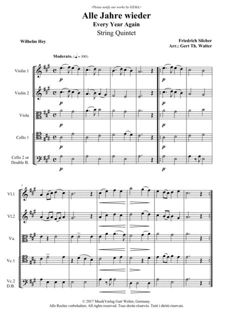Every Year Again (arr. Gert Th. Walter)