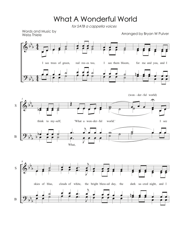 What A Wonderful World (arr. Bryan W Pulver)