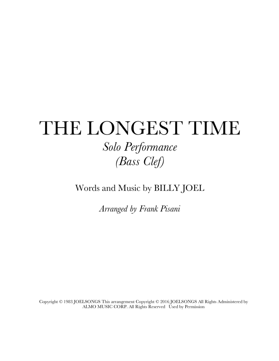The Longest Time (arr. Frank Pisani)