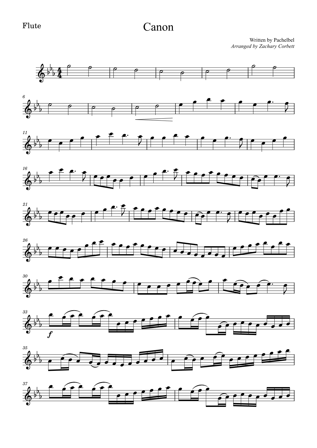 Canon (arr. Zachary Corbett)