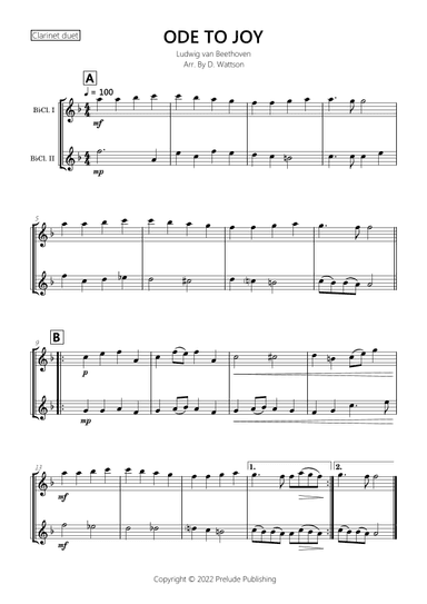 Ode To Joy (arr. D. Wattson)