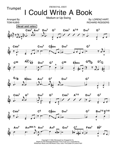 I Could Write A Book (arr. Tom Kubis)