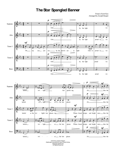 Star Spangled Banner (SATB / SATTB) (arr. Joseph Hasper)