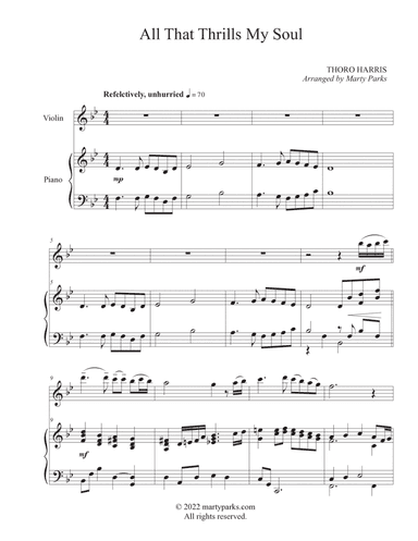 All That Thrills My Soul (Violin-Piano) (arr. Marty Parks)