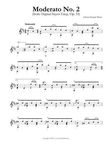 Moderato No. 2 (from Original-Steyrer-Ta¨nze, Op. 33) (arr. Johann Kaspar Mertz)