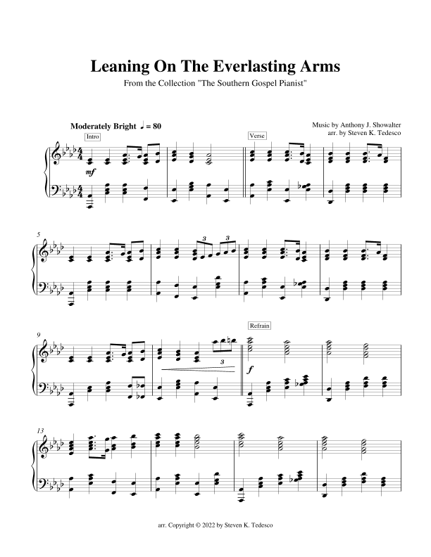 Leaning On The Everlasting Arms (arr. Steven Tedesco)