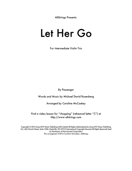 Let Her Go (arr. Caroline McCaskey)