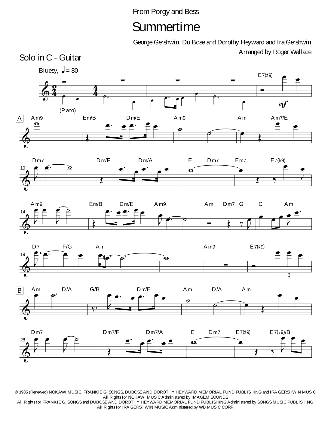 Summertime (arr. Roger Wallace)