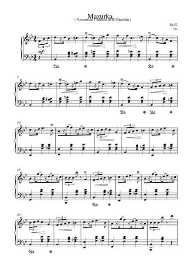 Chopin - Mazurka No.52  for piano solo (arr. MPS)