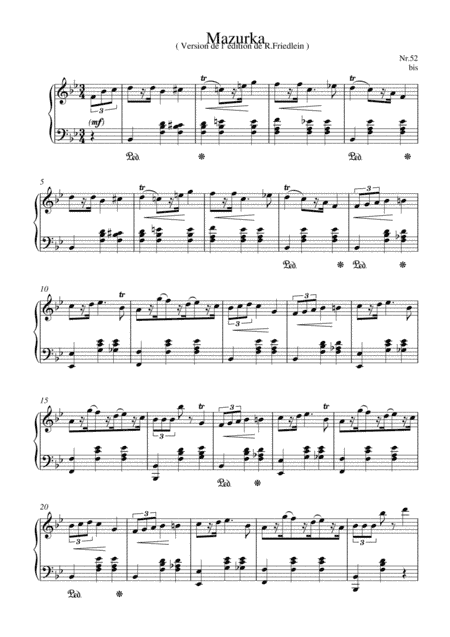 Chopin - Mazurka No.52  for piano solo (arr. MPS)