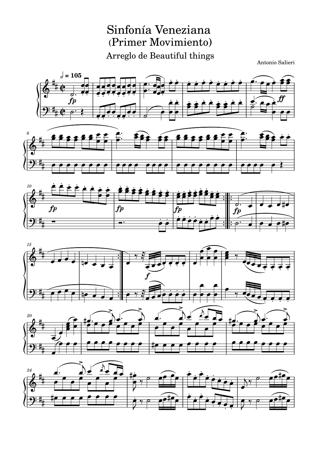 Sinfonía Veneziana(Primer Movimiento)-Antonio Salieri (arr. Beautiful things)