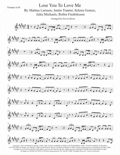 Lose You To Love Me (arr. Kevin Busse)