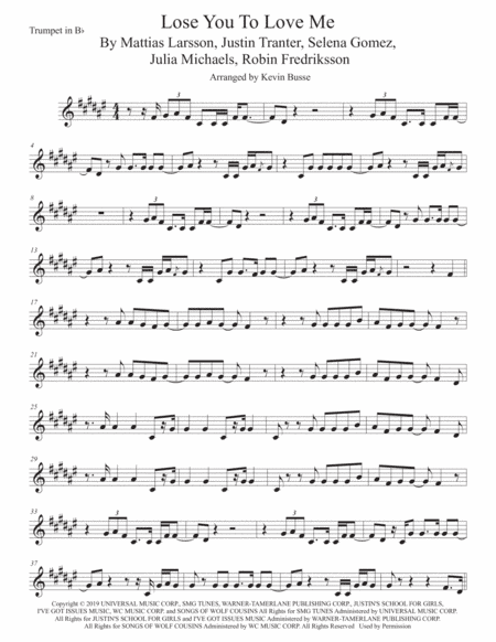 Lose You To Love Me (arr. Kevin Busse)