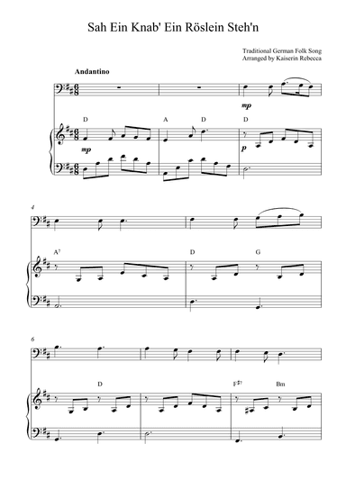 Sah Ein Knab' Ein Röslein Steh'n (arr. Kaiserin Rebecca)