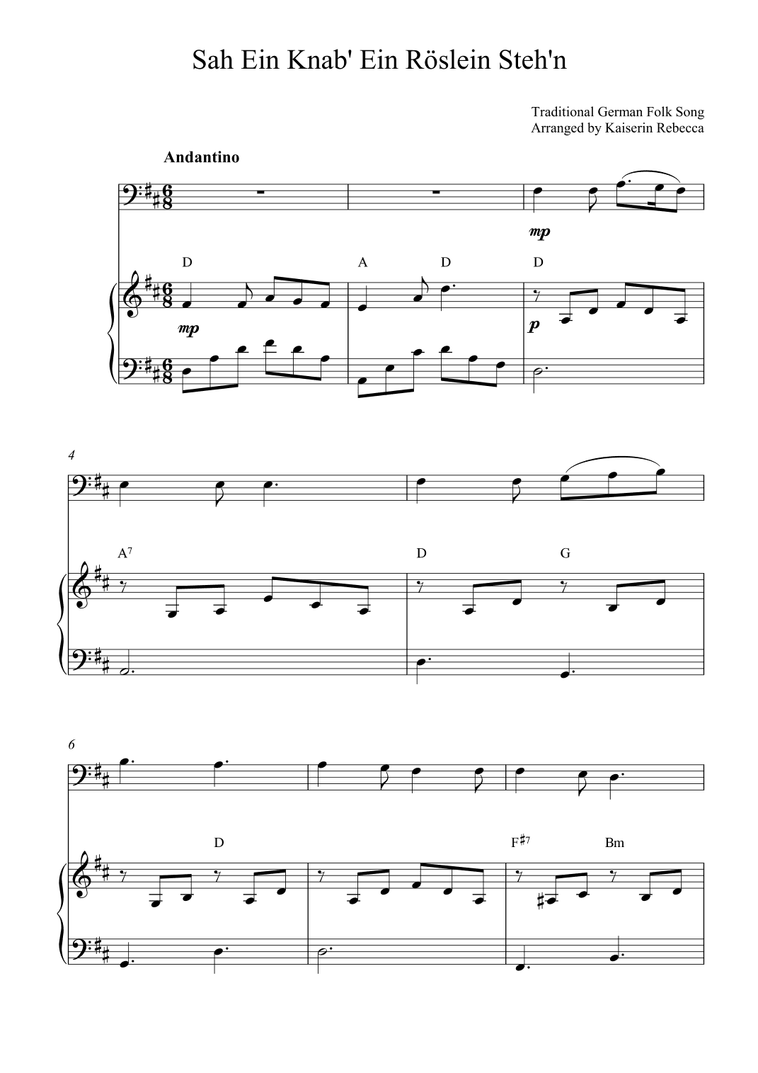 Sah Ein Knab' Ein Röslein Steh'n (arr. Kaiserin Rebecca)