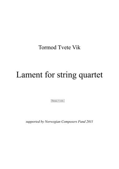Lament for string quartet