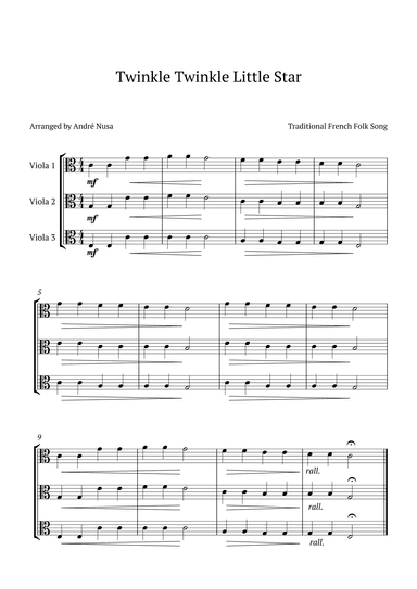 Twinkle Twinkle Little Star for viola trio (arr. André Nusa)