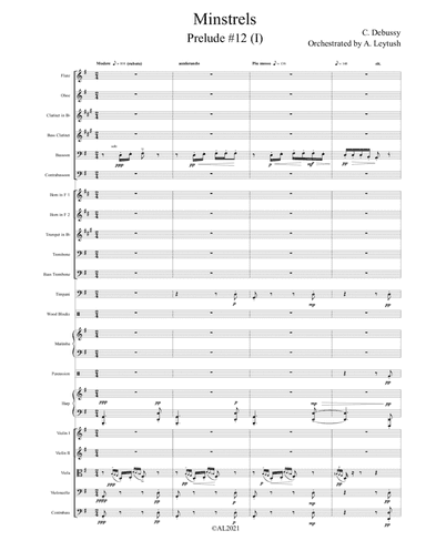 C. Debussy -The Complete Preludes, Prelude #12 (I), "Minstrels", Orchestrated by     A. Leytush