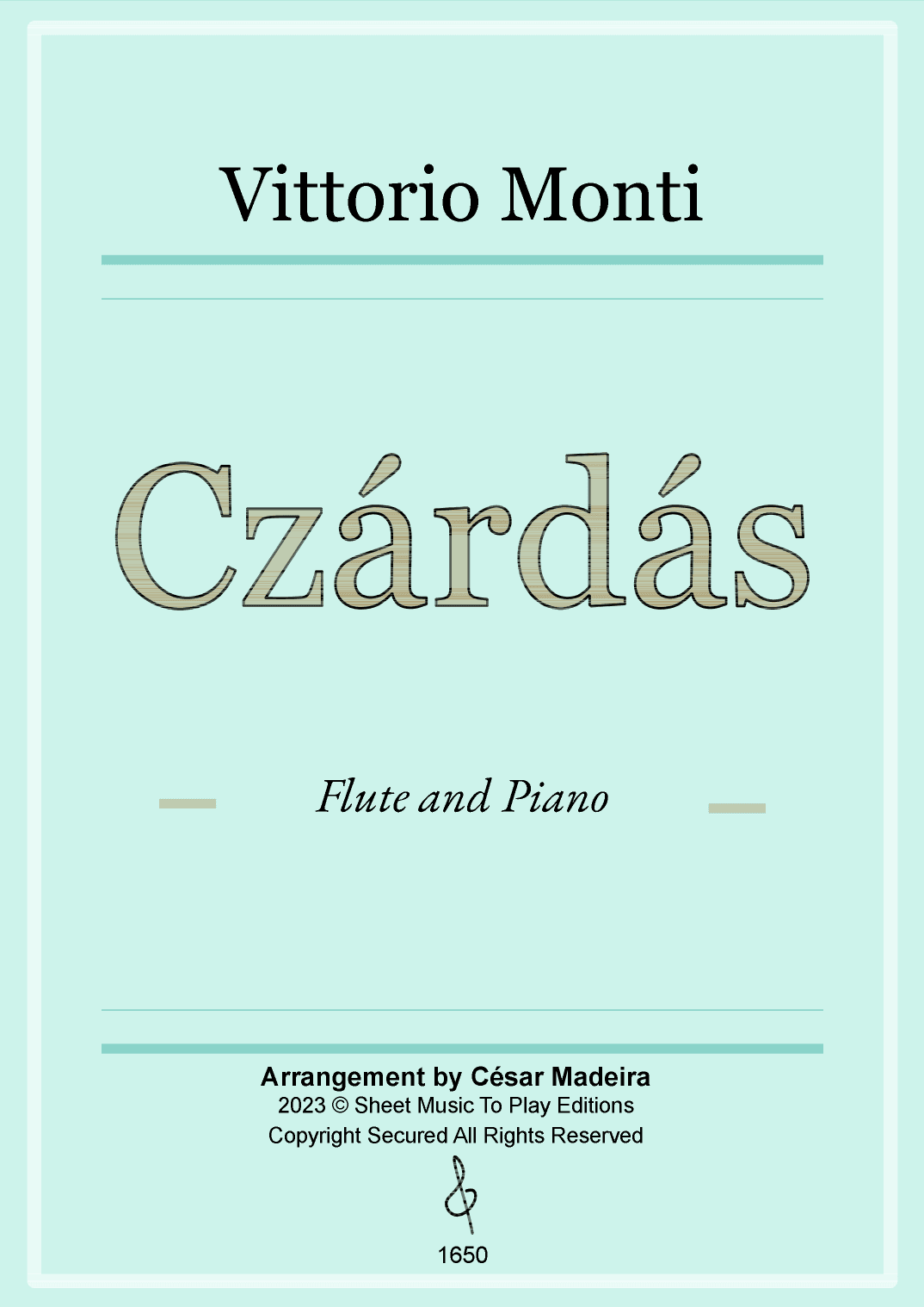 Czardas - Flute and Piano (Full Score and Parts) (arr. César Madeira)