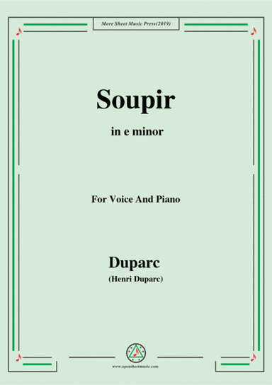 Duparc-Soupir in e minor (arr. MSM)