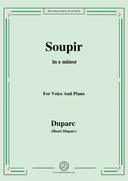 Duparc-Soupir in e minor (arr. MSM)