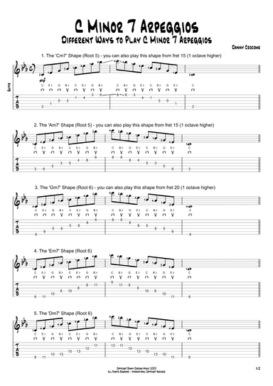 C Minor 7 Arpeggios (5 Ways to Play)