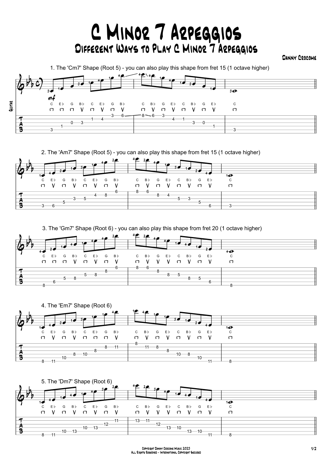 C Minor 7 Arpeggios (5 Ways to Play)