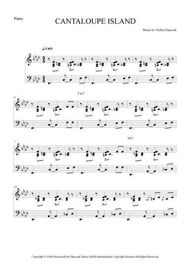 Cantaloupe Island (arr. The Sheet Music Library)