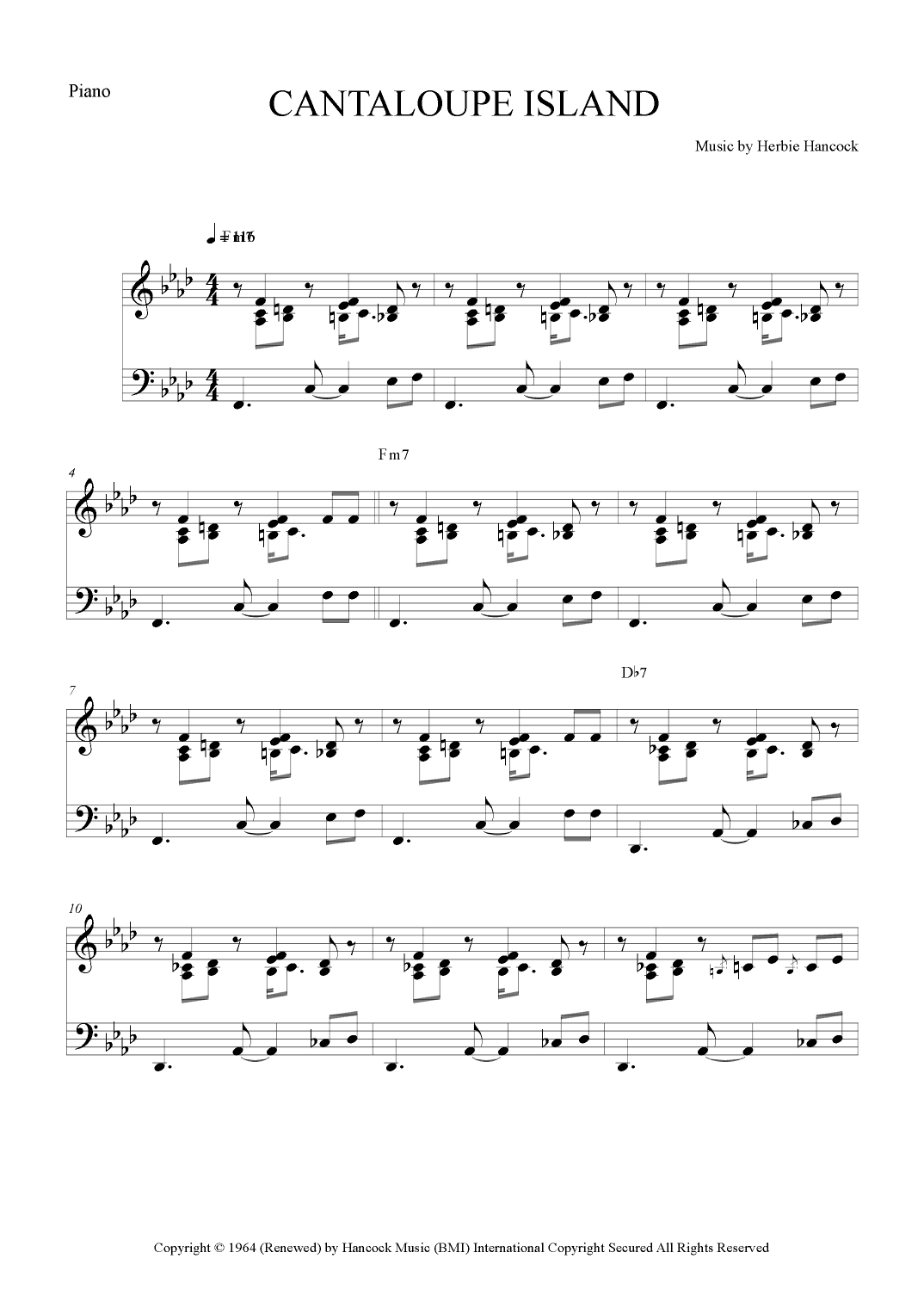 Cantaloupe Island (arr. The Sheet Music Library)