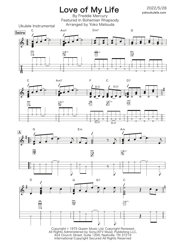 Love Of My Life (arr. Yoko Matsuda)