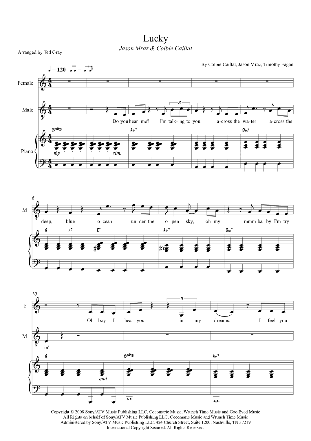 Lucky (arr. Ted Gray)