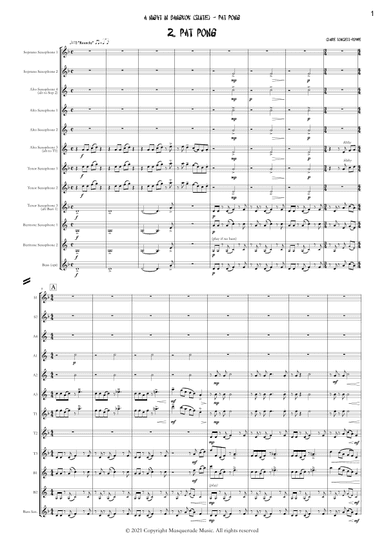 Pat Pong - (an original flexible Sax octet for advanced players) by Claire Tomsett-Rowe