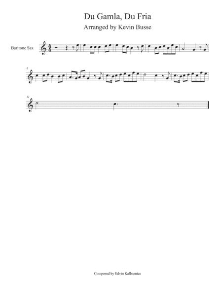 Du Gamla, Du Fria - Bari Sax (arr. Kevin Busse)