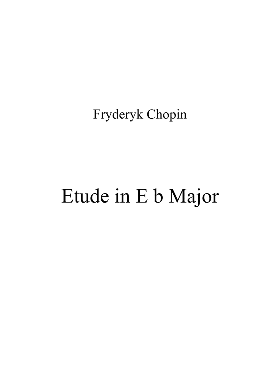 Etude in E b Major (arr. Patrizia Luraschi)