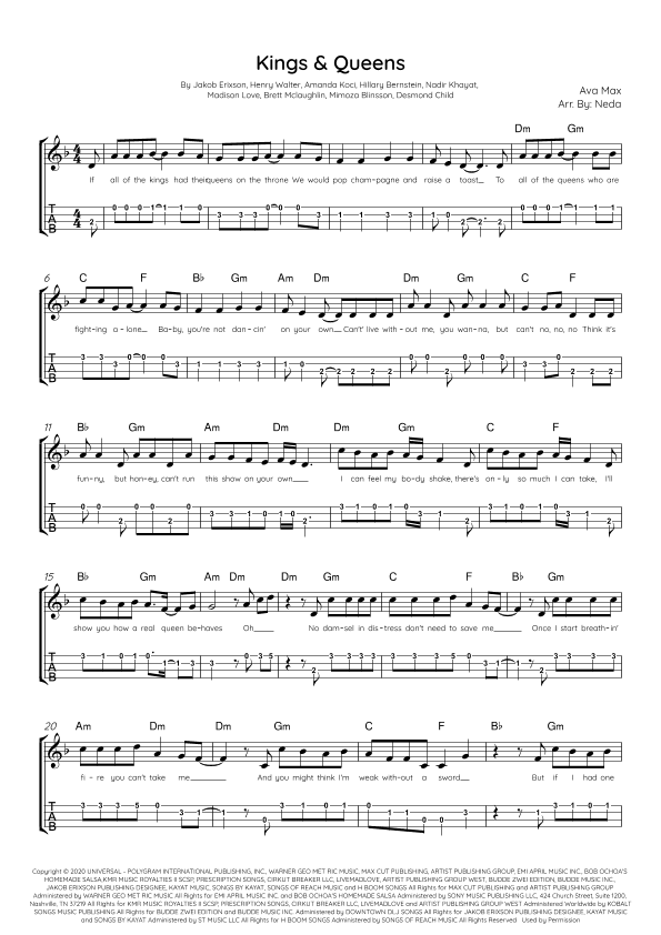 Kings & Queens (arr. Arr. Neda)
