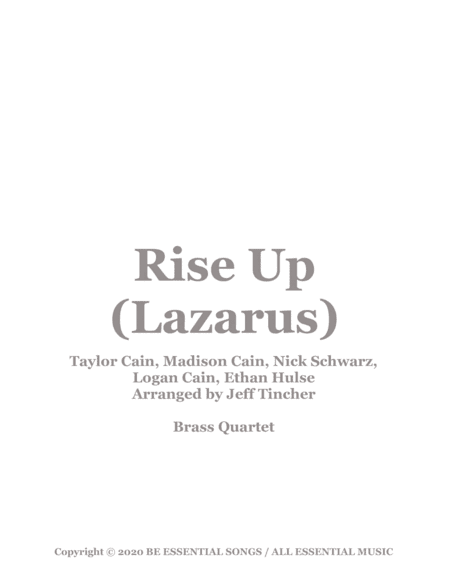 Rise Up (lazarus) (arr. Jeff Tincher)