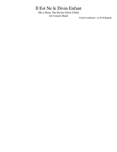 Il est Ne, le Divine Enfant (arr. R H Baptiste)