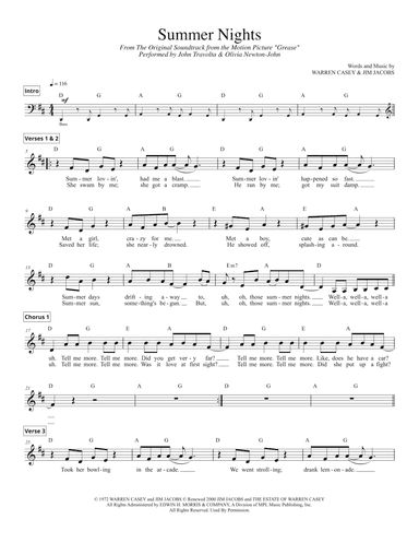 Summer Nights (arr. Travis J. Gandy)
